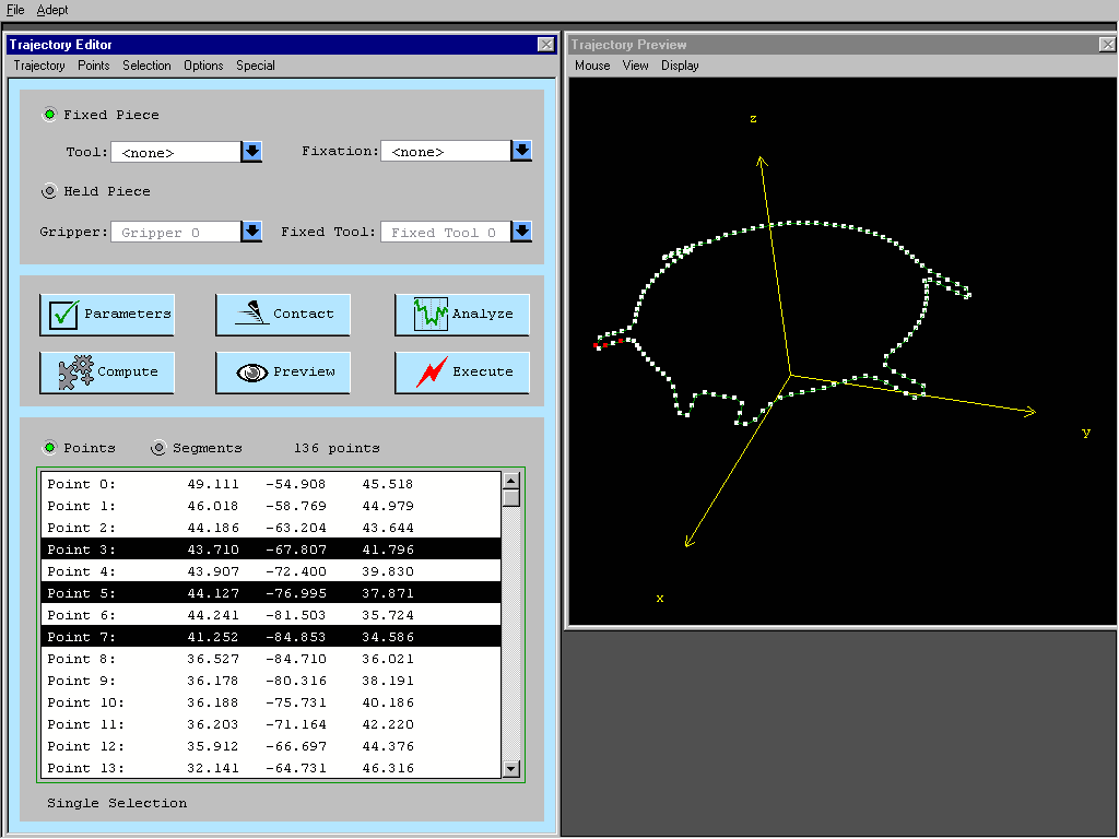 PowerTraj Trajectory Editor with a 3D trajectory preview