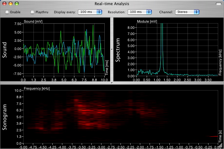 AudioXplorer real-time analysis screenshot